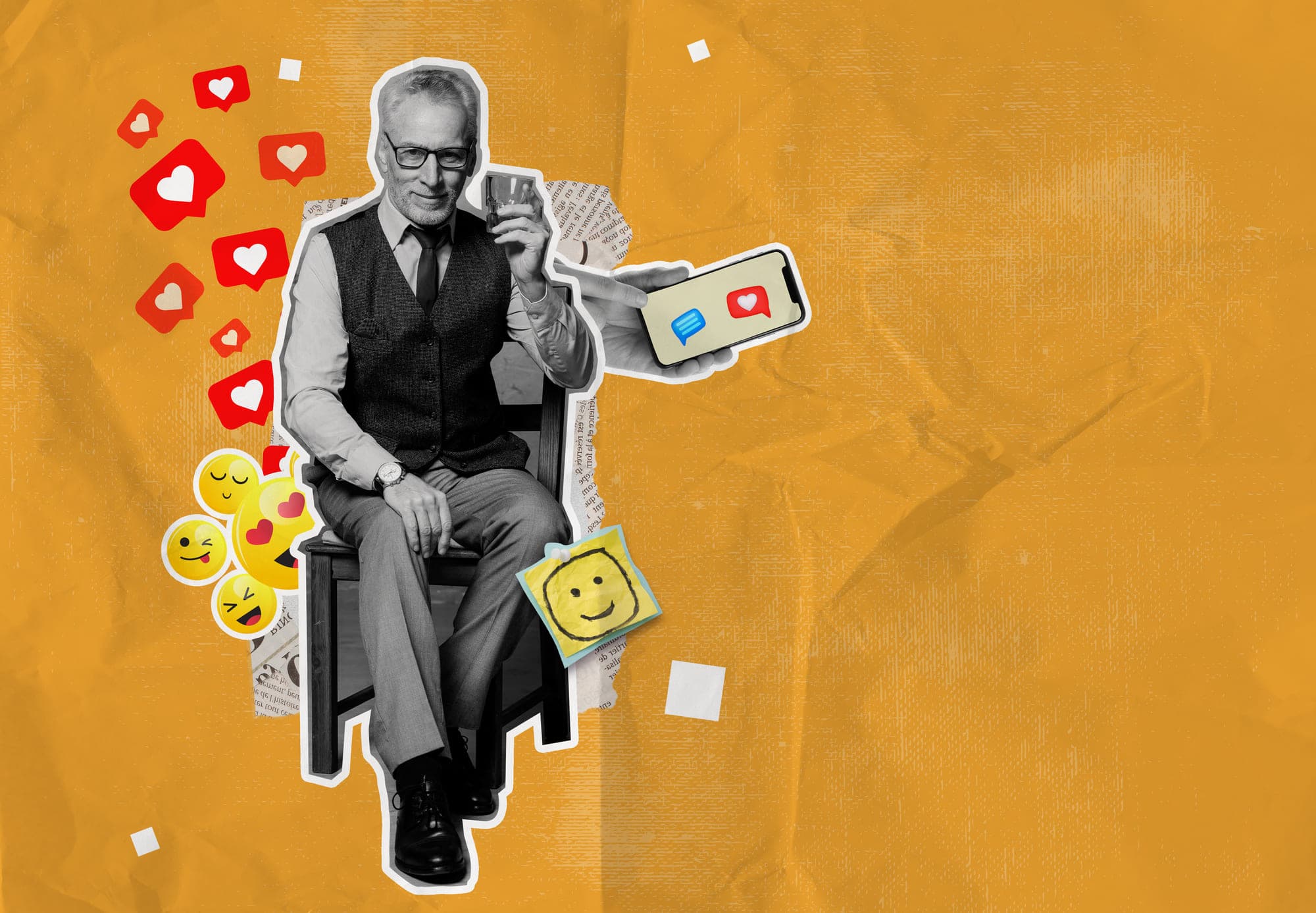Collage illustration about social media traffic and affiliate attention