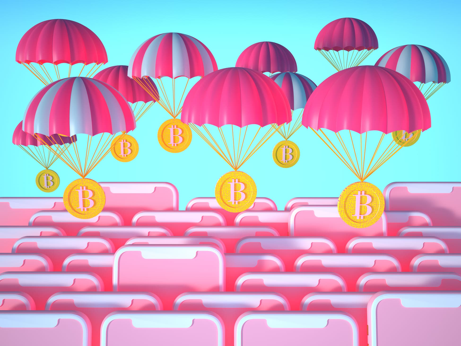 Collage illustration of marketing ideas for digital finance