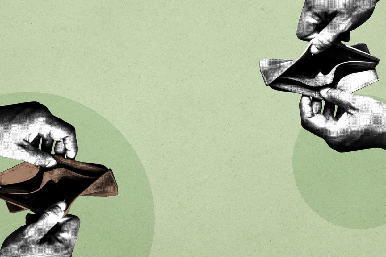 Collage illustration about financial risk and budget constraints